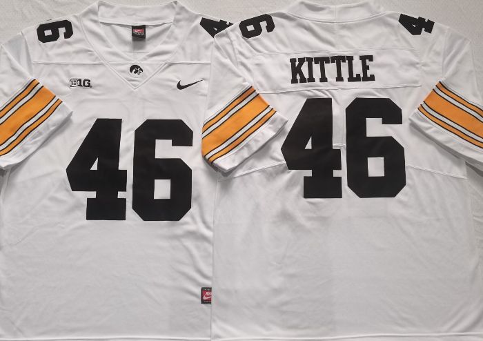 Men Iowa Hawkeyes #46 Kittle White Nike 2025 NCAA Jersey->ncaa teams->NCAA Jersey